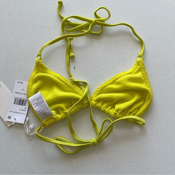 NWT Good American Neon Bright Yellow Bikni Swim Bathing Suit Set beach pool MED - Picture 3 of 9